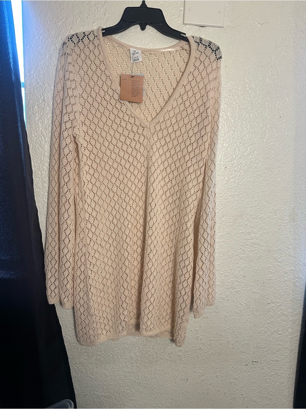 Shade & Shore cream color  Crochet V-Neck Swim Coverup